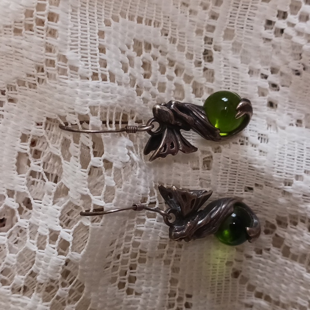 Vintage Sterling Silver Fairy Earrings
